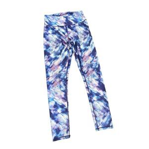 Kyodan Purple print Shiny stretch Leggings Small